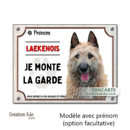 laekenois berger belge je monte la garde panneau plaque attention au chien pancarte portail