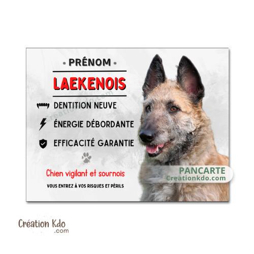 Plaque humour Laekenois Chien vigilant et sournois panneau de portail