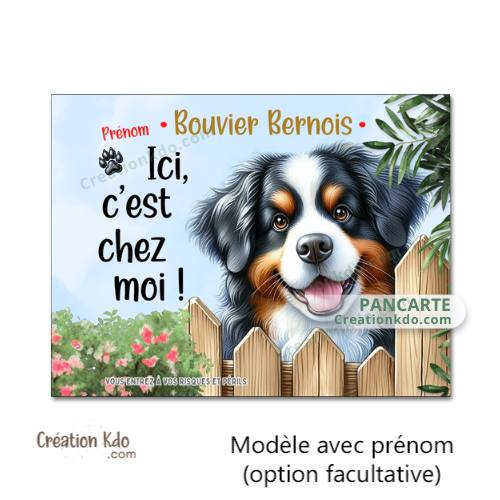 panneau humour bouvier bernois attention au chien plaque monte la garde personnaliser