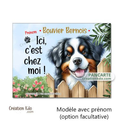 panneau humour bouvier bernois attention au chien plaque monte la garde personnaliser
