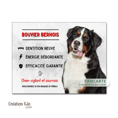 panneau attention bouvier bernois monte la garde plaque chien portail humour