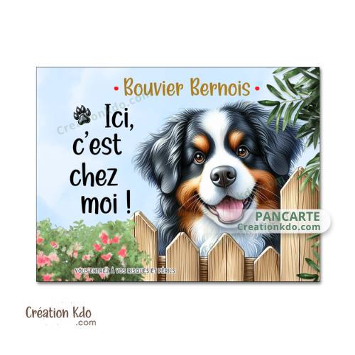 panneau humour bouvier bernois attention au chien plaque monte la garde
