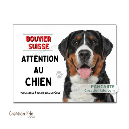 panneau attention bouvier suisse monte la garde plaque chien portail pancarte