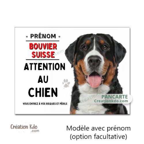 panneau attention bouvier suisse monte la garde plaque chien portail pancarte à personnaliser