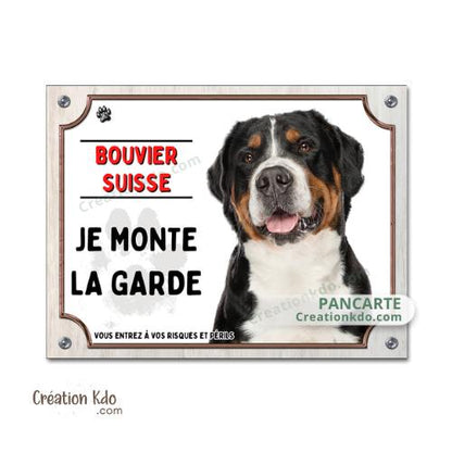 bouvier suisse plaque attention au chien panneau portail je monte la garde