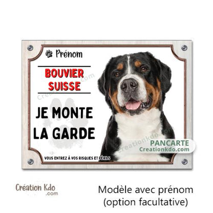 bouvier suisse plaque attention au chien panneau portail je monte la garde à personnaliser