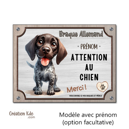 plaque braque allemand panneau attention au chien pancarte je monte la garde