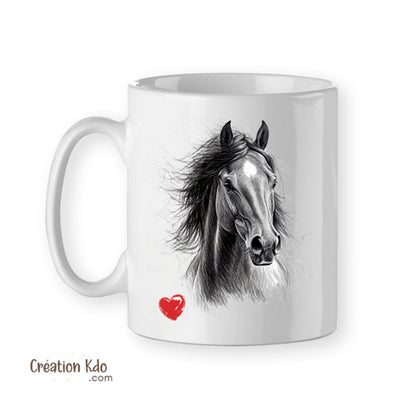 mug cheval dessin crayon tasse cadeau chevaux équestre