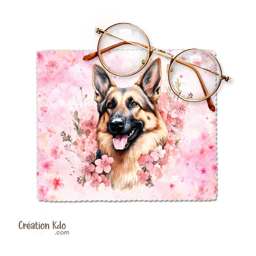 chiffon à lunette berger allemand essuie lunette chamoisine cerisier