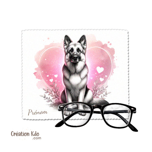 Essuie-lunette Berger Allemand avec coeurs Chiffonnette chiffon en microfibre
