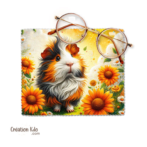 Essuie-Lunettes cochon d'inde Aquarelle - Chiffonnette Microfibre