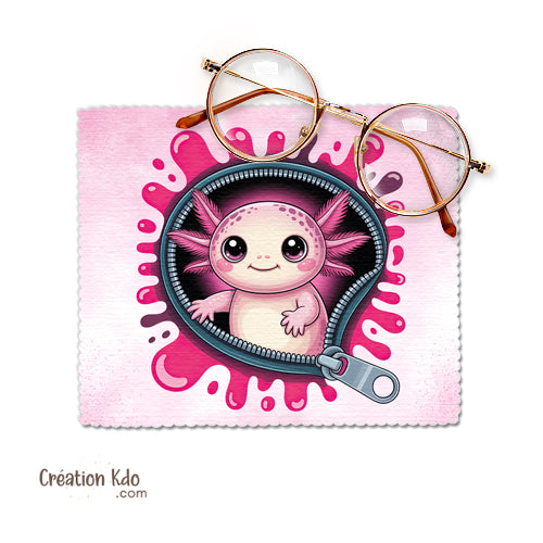 Essuie-lunette motif Axolotl Chiffonnette en tissu microfibre souple et doux chiffon écran nettoyant lingette tissu
