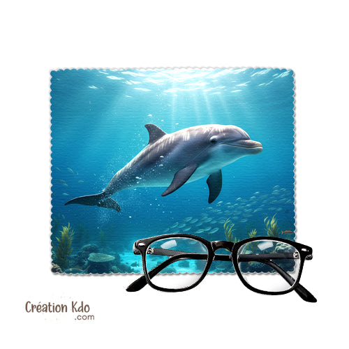 Essuie-lunette thème dauphin Chiffonnette nettoyante en microfibre souple et doux