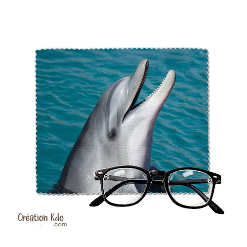 Essuie-lunette photo de dauphin Chiffonnette nettoyante microfibre, animaux marin