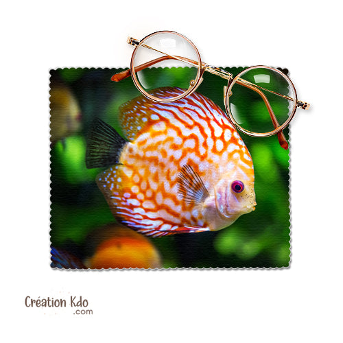 Essuie-lunette Poisson Discus Chiffonnette Microfibre Cichlidé Amazonien