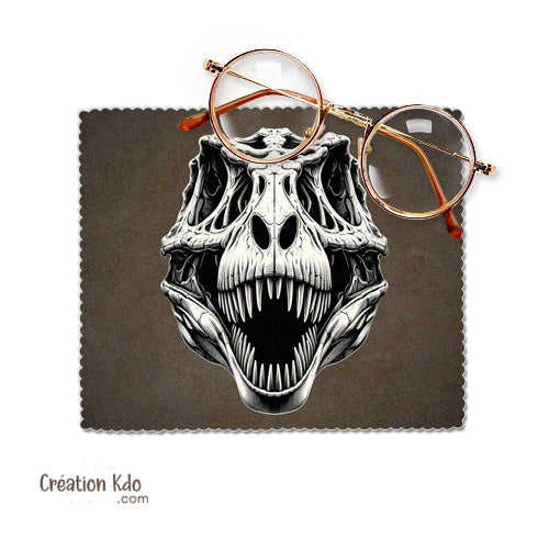 essuie lunette personnalisé dinosaure chiffonnette petit chiffon à lunette écran t rex crâne
