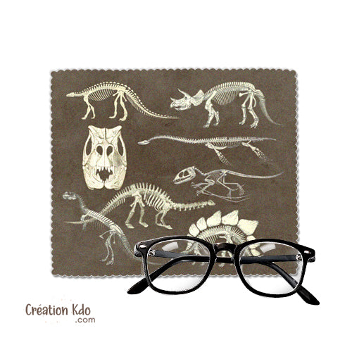 essuie lunette personnalisé dinosaure fossiles chiffonnette petit chiffon à lunette écran