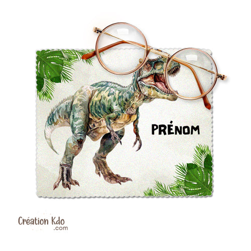 essuie lunette personnalisé dinosaure chiffonnette petit chiffon à lunette écran tyrannosaurus rex