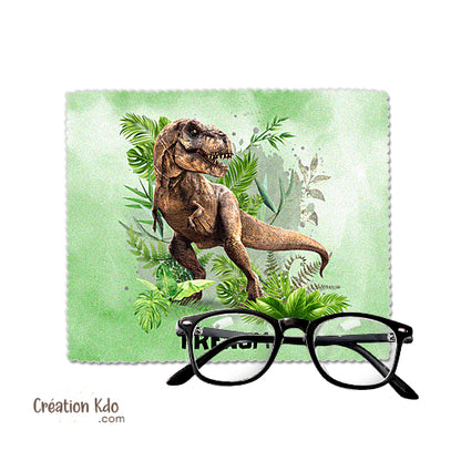 essuie lunette jurassic park rexy t rex personnalisé dinosaure chiffonnette petit chiffon à lunette écran