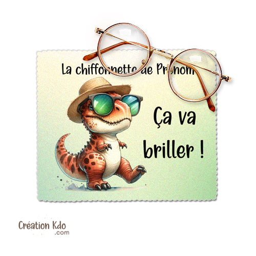 essuie lunette personnalisé dinosaure chiffonnette petit chiffon à lunette écran carnotaure