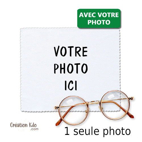 chiffonnette essuie lunette personnalisée photo microfibre lingette