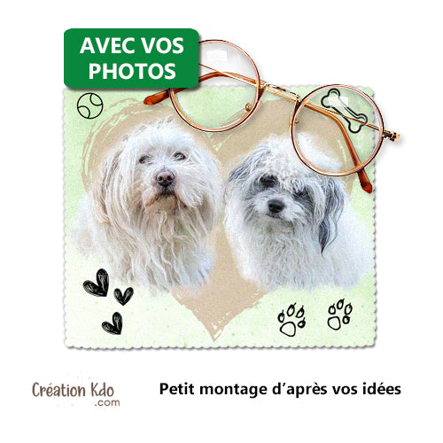 chiffon à lunette chiffonnette essuie lunettes personnalisée photos