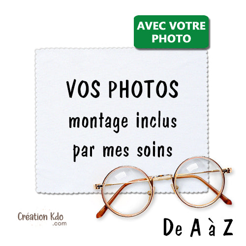 chiffon à lunette chiffonnette essuie lunettes personnalisée photos