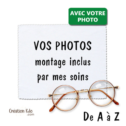 chiffon à lunette chiffonnette essuie lunettes personnalisée photos