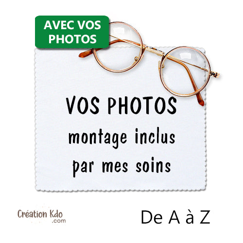 chiffon à lunette chiffonnette essuie lunettes personnalisée photos