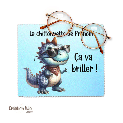 essuie lunette personnalisé dinosaure chiffonnette petit chiffon à lunette écran