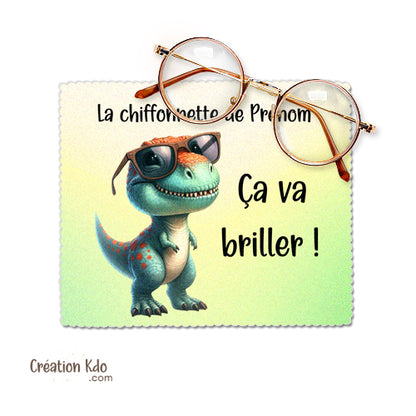 essuie lunette personnalisé dinosaure chiffonnette petit chiffon à lunette écran