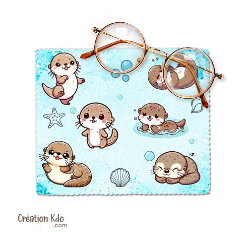 essui lunette loutre microfibre cadeau chiffonnette écran
