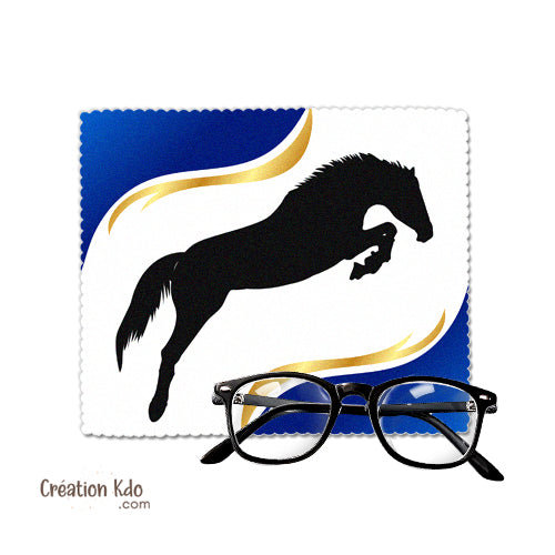 essui lunette personnalisé cheval microfibre chiffonnette écran 