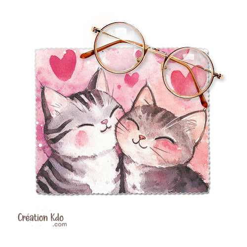 essui lunette personnalisé chat microfibre chiffonnette écran 