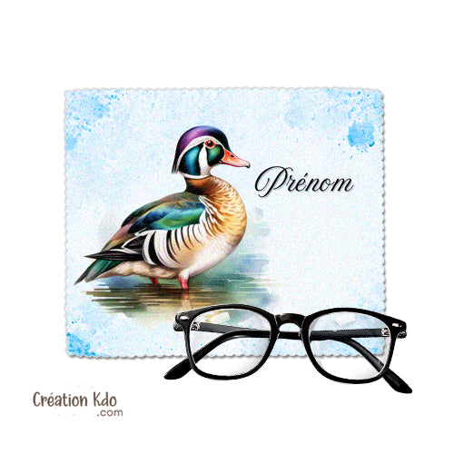 essuie lunette chiffonnette microfibre écran motif oiseau canard carolin