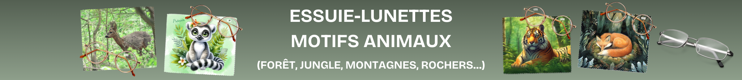 essuie lunette chiffonnette microfibre motif animaux