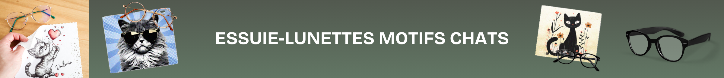 essuie lunette chiffonnette microfibre motif chat