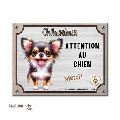 plaque chihuahua attention au chien panneau je monte la garde pancarte