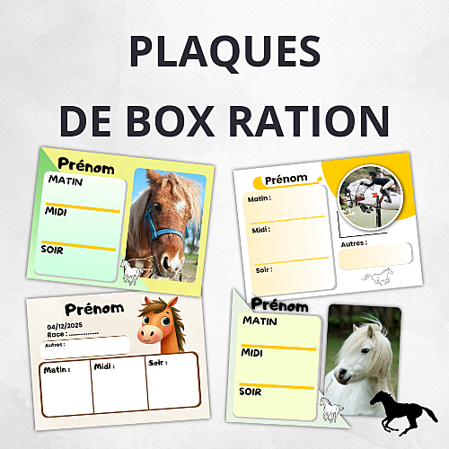 plaques de box ration chevaux et poneys panneau régime effaçable