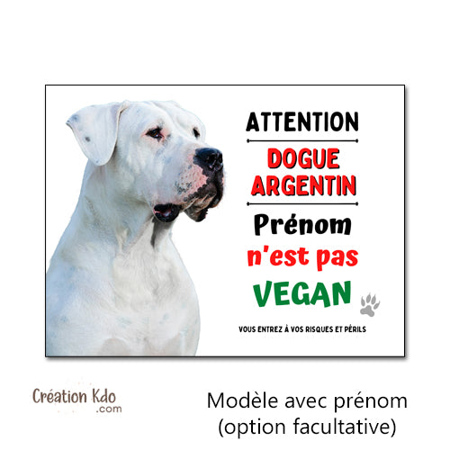 Plaque Dogue Argentin
