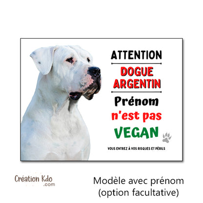 Plaque Dogue Argentin