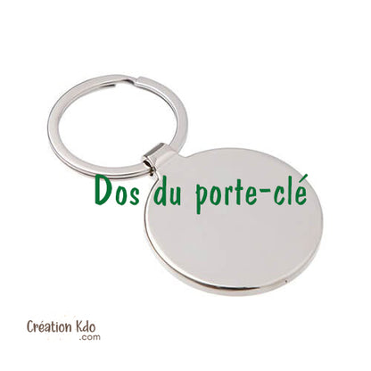 porte clé photo personnalisé en métal inoxydable dos