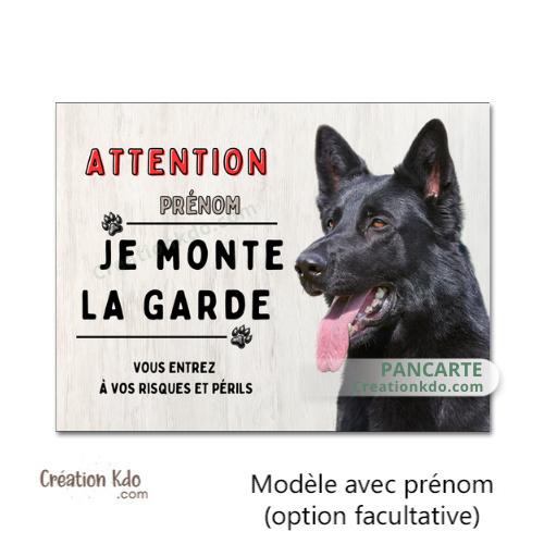 berger allemand noir plaque attention au chien panneau portail je monte la garde personnalisé