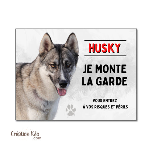 Panneau Husky Lignée de Course Personnalisé | Plaque Portail