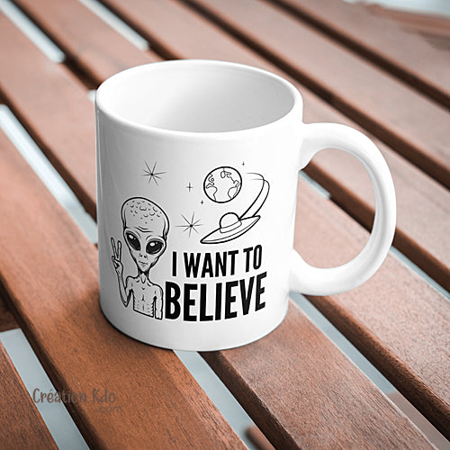 Mug UFO Ovni soucoupe volante alien I want to believe