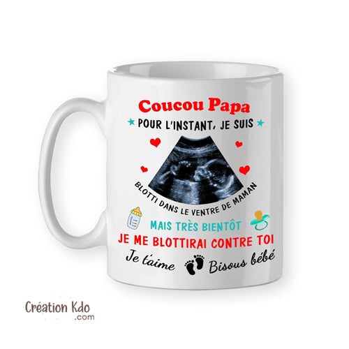 mug futur papa tasse cadeau naissance bébé échographie fête des pères