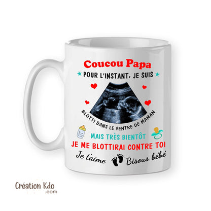 mug futur papa tasse cadeau naissance bébé échographie fête des pères