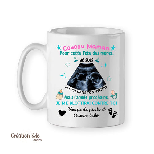 mug maman fête des mère cadeau tasse échographie