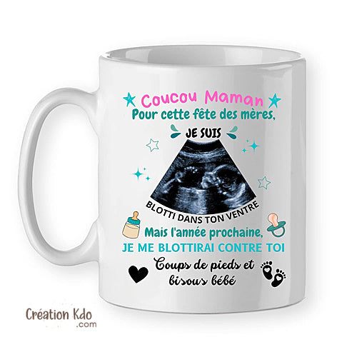 mug maman fête des mère cadeau tasse échographie
