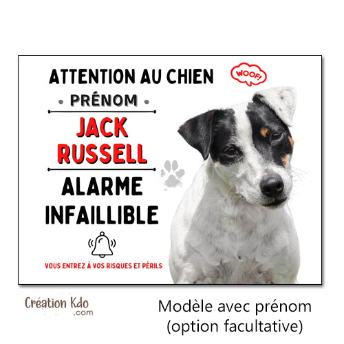 panneau portail jack russell plaque chien